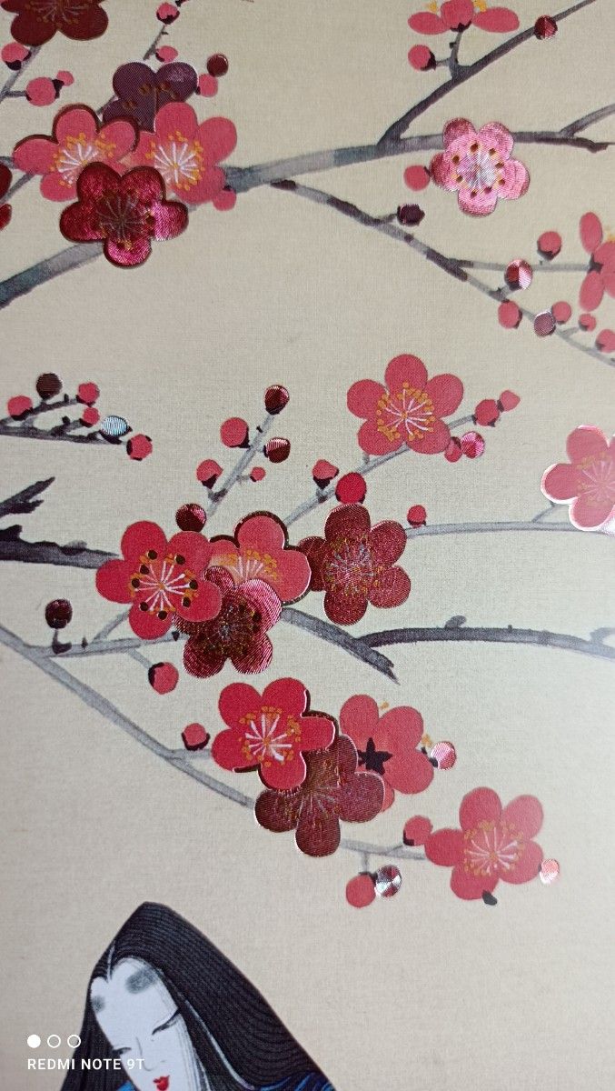 色紙（４0４）A④　日本画　東聖観による源氏物語の色紙　高度箔押印刷　日本画