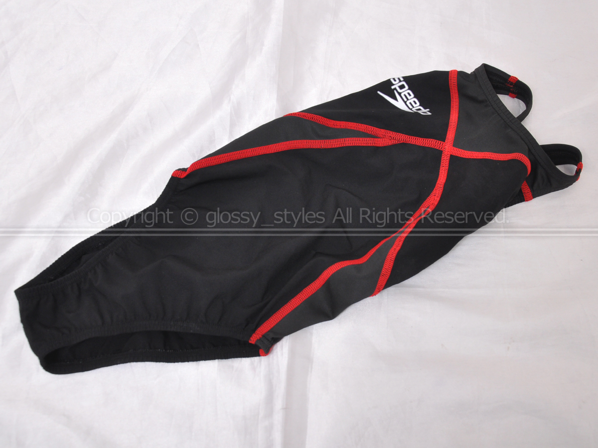 K1833-17#speedo Speed FASTSKIN3 PRO Hybrid Junior race cut .. swimsuit Fina approval SD32A04 black × red 120