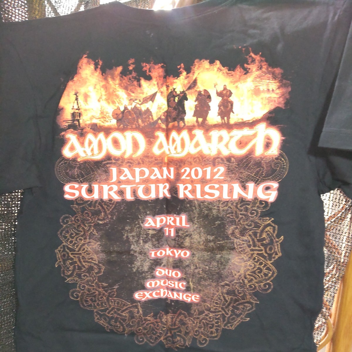 【服飾】 バンド Tシャツ ヴィンテージ 当時物 AMON AMARTH アモンアマース Mサイズ 2012年 日本 ツアー JAPAN ＿_画像4