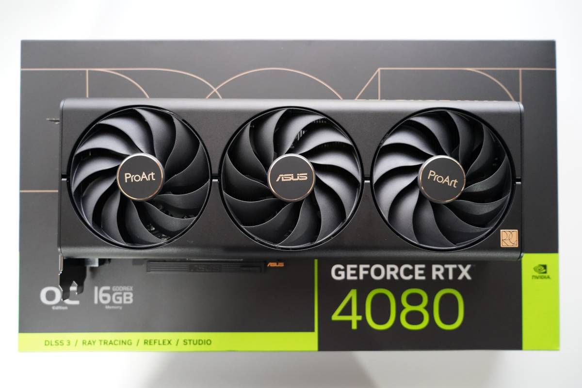 ASUS ProArt GeForce RTX 4080 OC Edition 16GB GDDR6X  проверено на работоспособность  PROART-RTX4080-O16G  графика  доска    самодельный PC