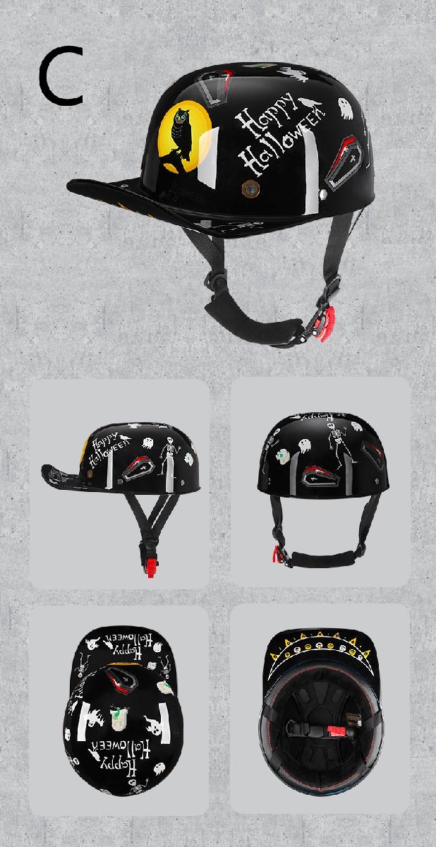 L028★新品オートバイレトロハーフシェルヘルメットバイクオープンフェイスヘルメット男性と女性野球帽スタイルのヘルメット 6色 選択可の画像7