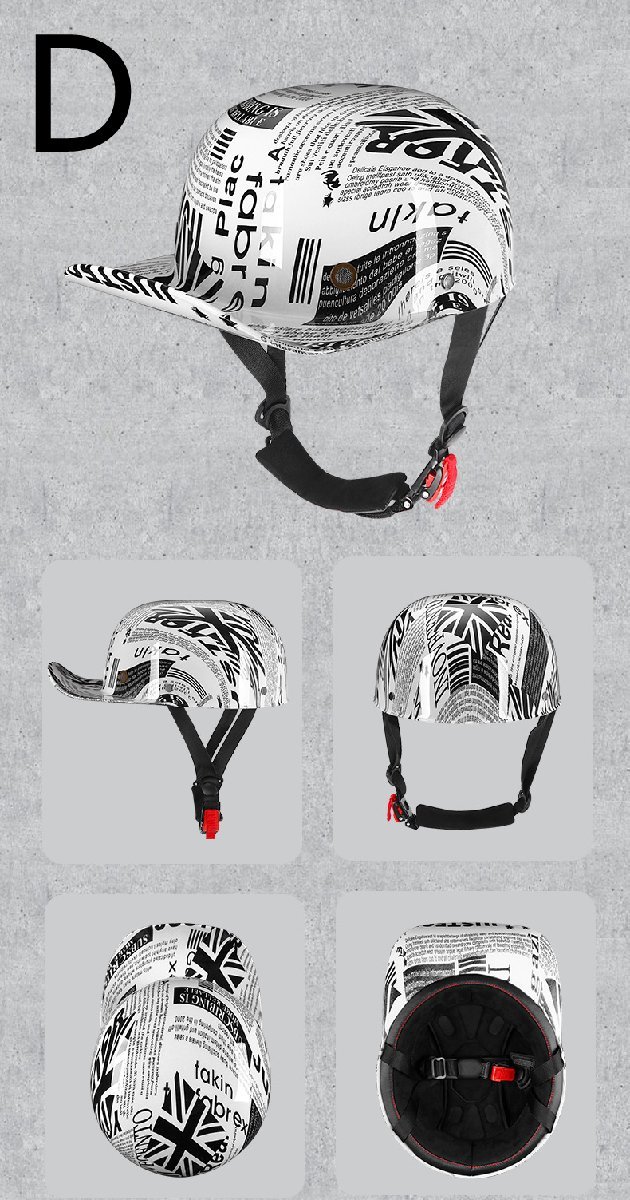 L028★新品オートバイレトロハーフシェルヘルメットバイクオープンフェイスヘルメット男性と女性野球帽スタイルのヘルメット 6色 選択可の画像8