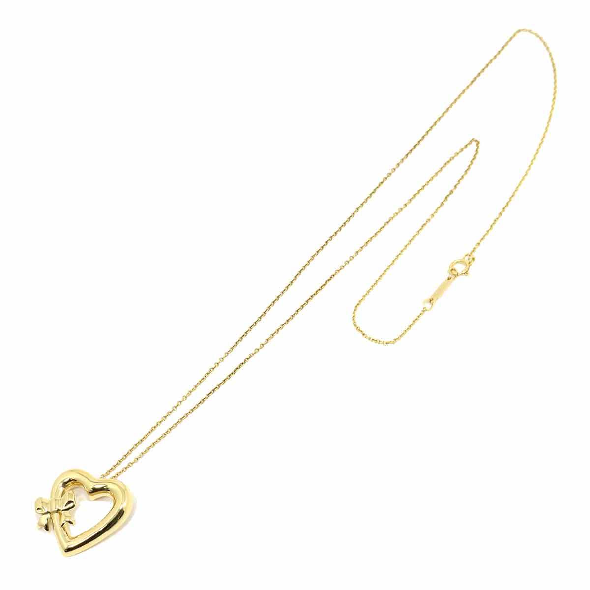 ティファニー TIFFANY&Co. ハート ネックレス 45cm K18 YG イエローゴールド 750 Necklace 90216214_画像2