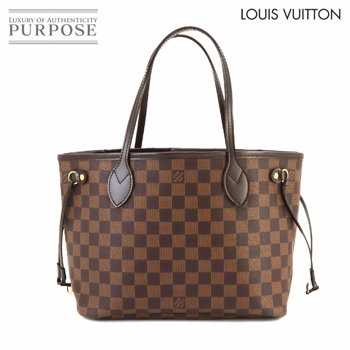 新品同様 ルイ ヴィトン LOUIS VUITTON ダミエ ネヴァーフル PM トート バッグ エベヌ スリーズ N51109 ブラウン 90222539_画像1