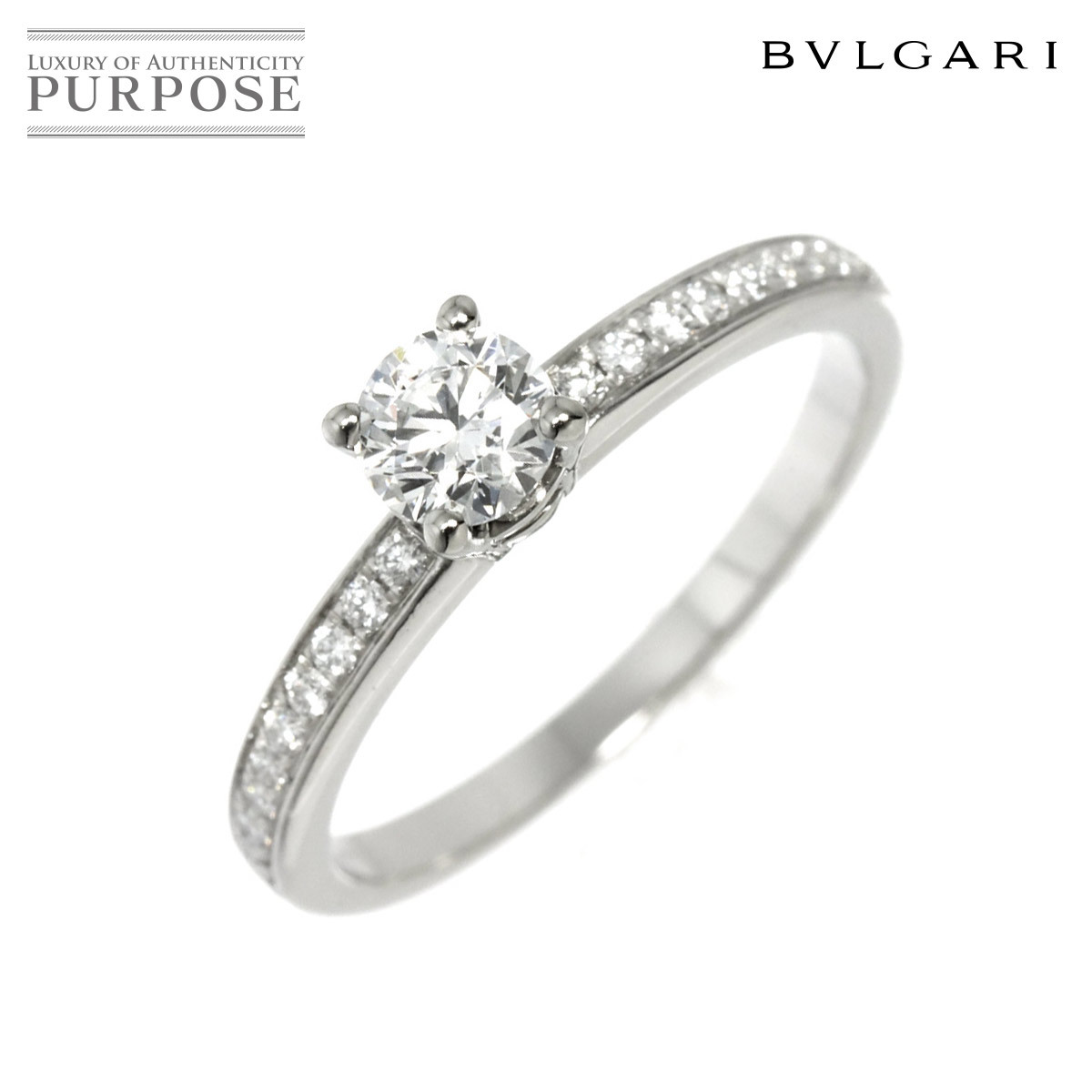 ブルガリ BVLGARI ローマ アモール ダイヤ 0.30ct D/VS1/3EX 9号 リング Pt プラチナ【証明書・鑑定書付き】 90213033_画像1