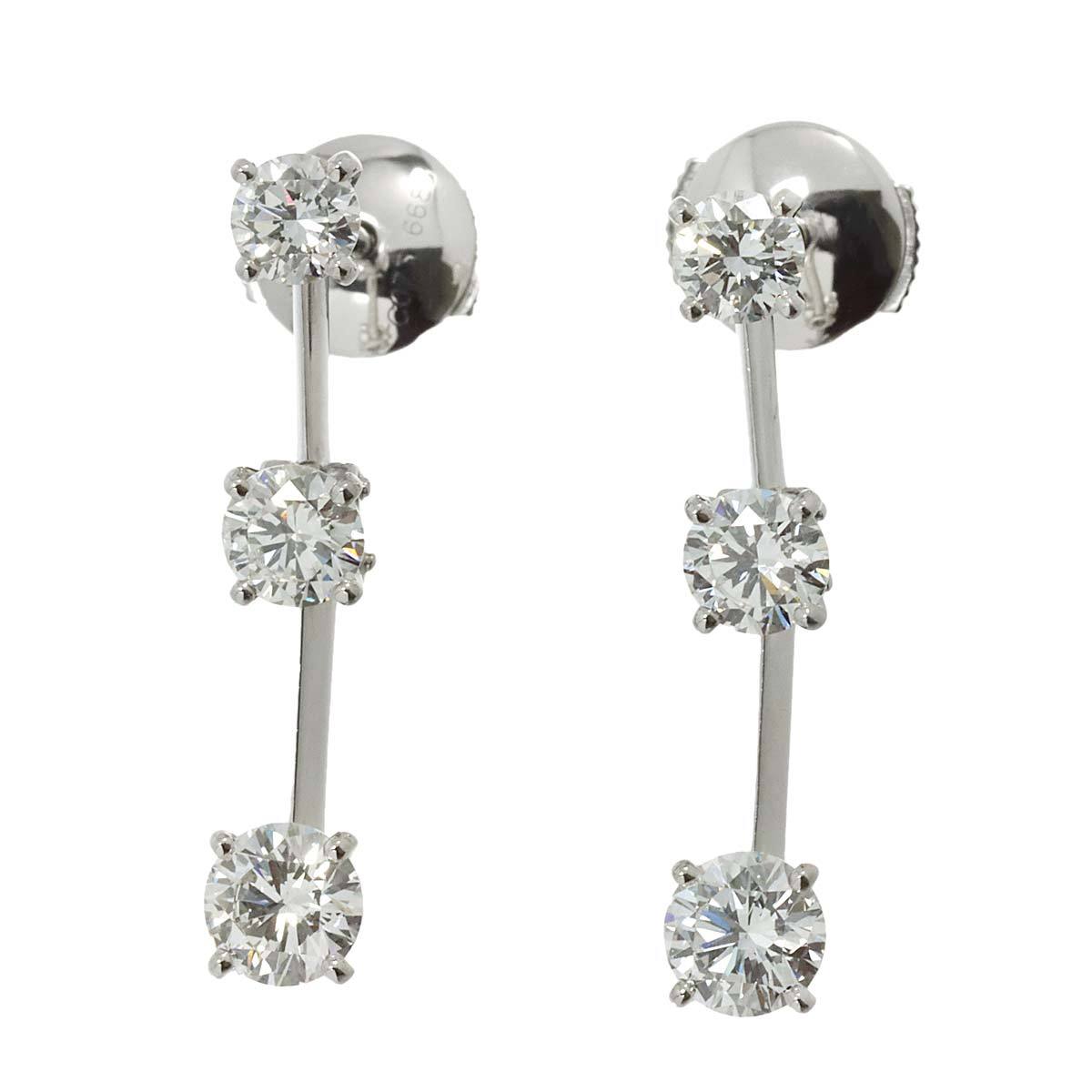 ブシュロン BOUCHERON ダイヤ ピアス Pt プラチナ K18 WG ホワイトゴールド 750 Diamonds Earrings Pierced 90213781