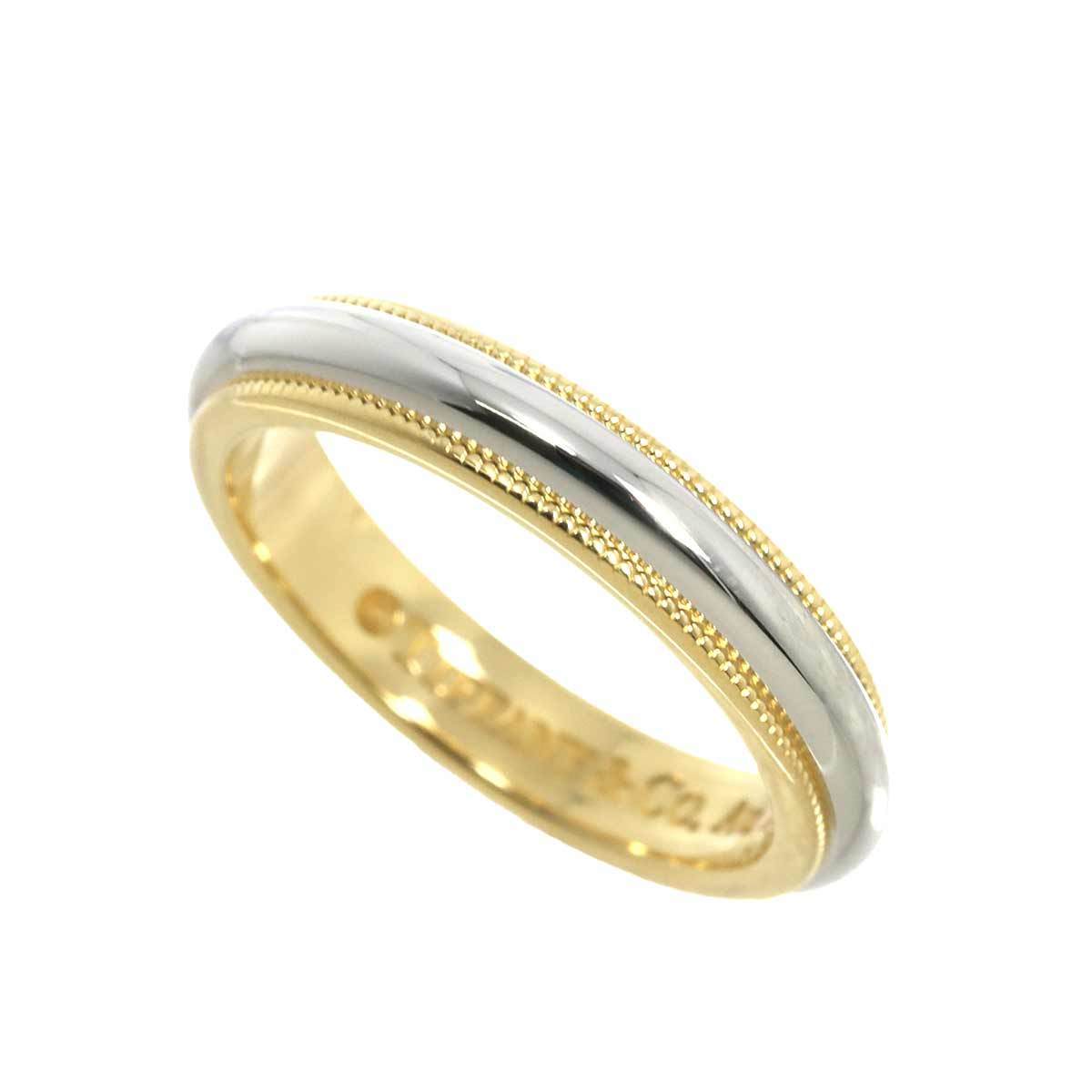 ティファニー TIFFANY&Co. ミルグレイン バンド 7号 リング プラチナ Pt K18 YG 750 指輪 Milgrain Band Ring 90224153の画像4