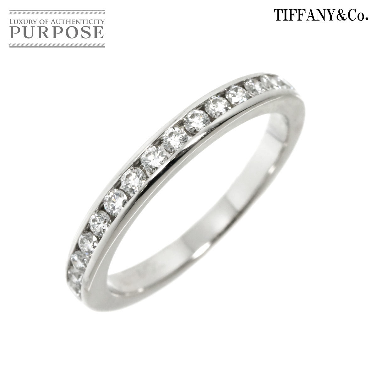 ティファニー TIFFANY&Co. ハーフサークル チャネル セッティング 7.5号 リング 幅2.5mm ダイヤ Pt プラチナ 指輪 Diamond Ring 90217334