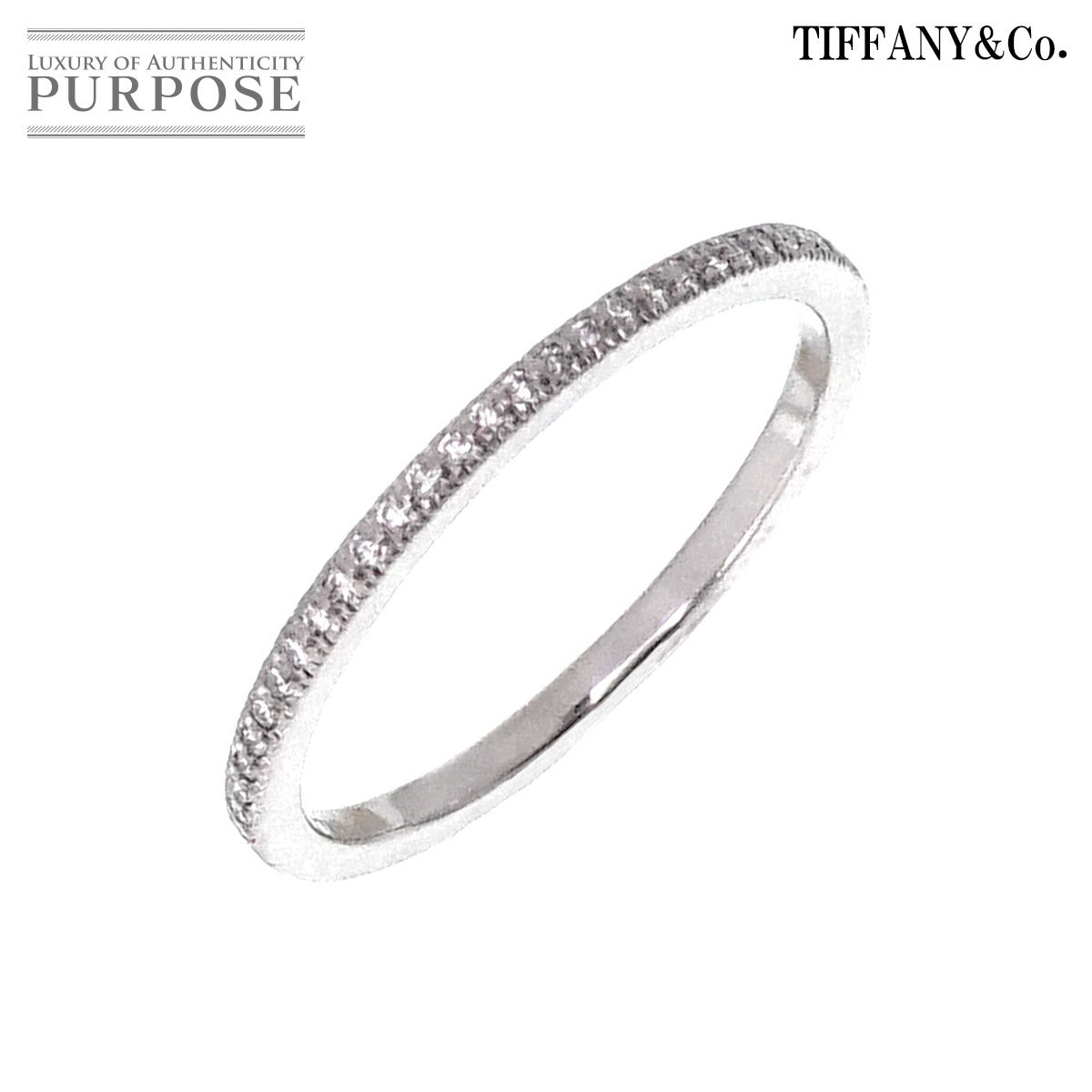 ティファニー TIFFANY&Co. 12.5号 リング ハーフ ダイヤ Pt プラチナ 指輪 Diamond Ring 90218379