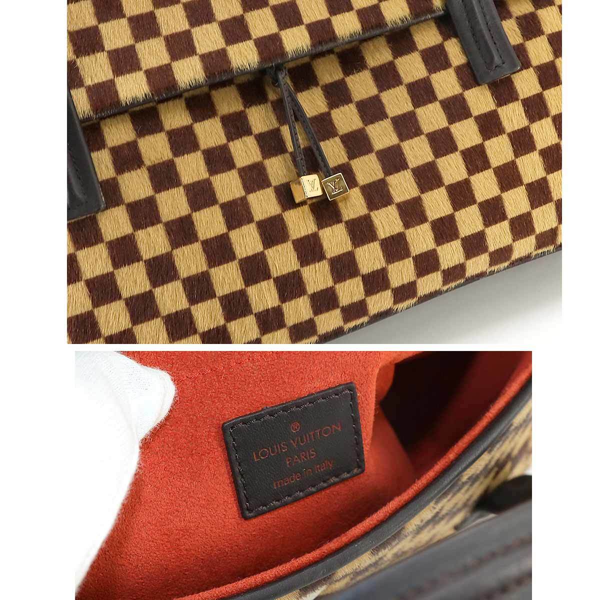 新品同様 ルイ ヴィトン LOUIS VUITTON ダミエ ソバージュ ライオン ハンド バッグ ハラコ レザー ブラウン M92131 90225200_画像8