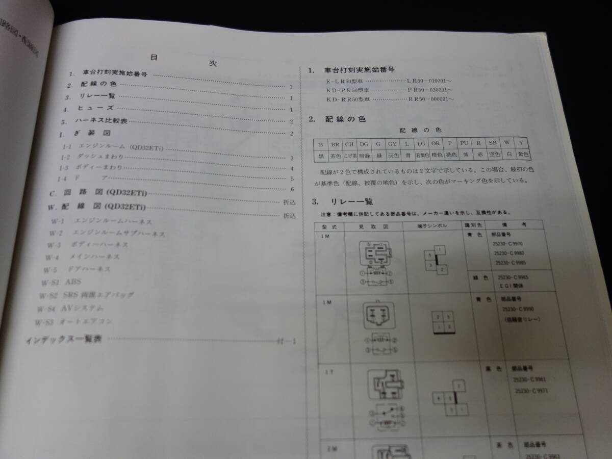 【1996年】日産 テラノ / LR50 / PR50 / RR50型 配線図集 / 追補版1 / QD32ETi エンジン搭載車【当時もの】_画像2