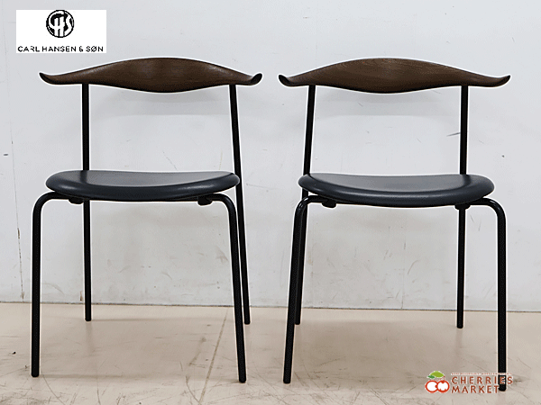 ◆展示品◆ Carlhansen & son カール・ハンセン＆サン CH88P ダイニングチェア/アームレスチェア 2脚セット ハンス J ウェグナー 24万_画像1