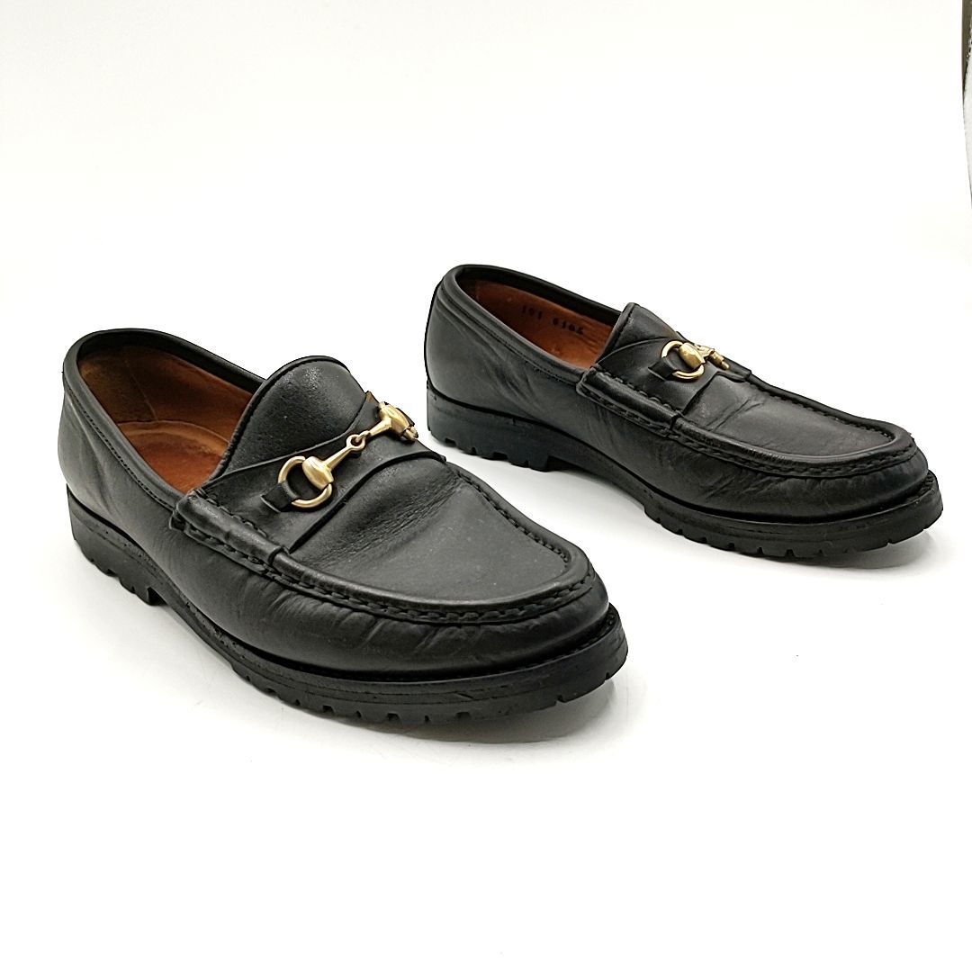 GUCCI　グッチ　105 6105　ホースビット　黒　ブラック　レディース　ローファー　革靴　ヒール2cm　35C（22cm~22.5cm）