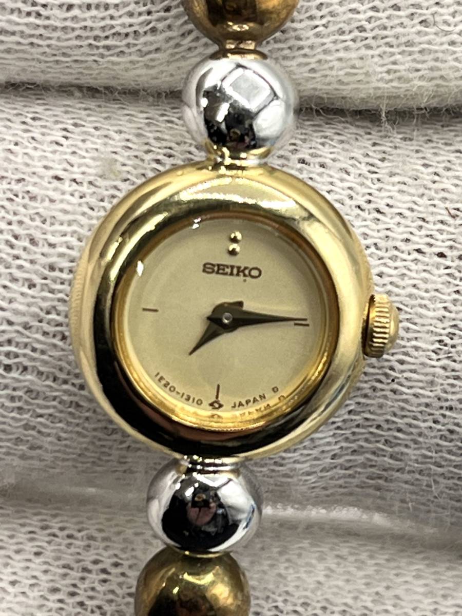 電池切れ】SEIKO セイコー クォーツ 腕時計 ゴールド文字盤 電池切れ】SEIKO セイコー クォーツ 腕時計 ゴールド文字盤