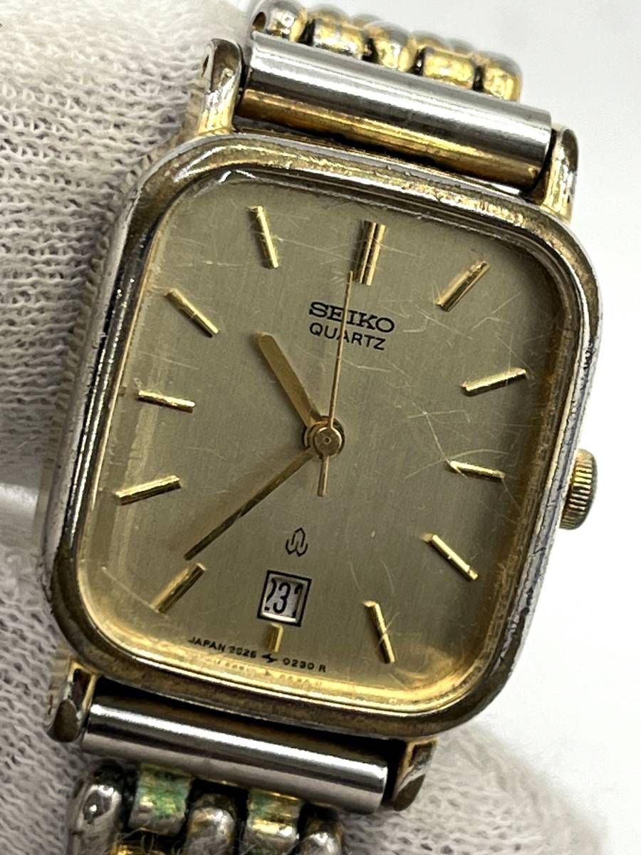 電池切れ】SEIKO セイコー クォーツ 腕時計 ゴールド文字盤 電池切れ】SEIKO セイコー クォーツ 腕時計 ゴールド文字盤