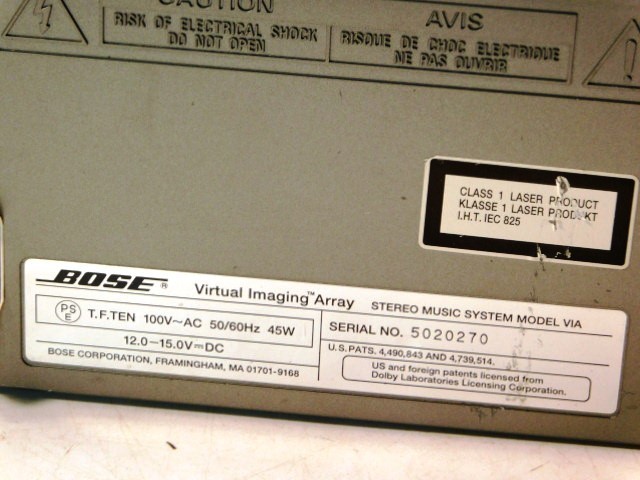 Y834★BOSE /CD/MD/ラジオデッキ★/VIA/ STEREO MUSIC SYSTEM/ボーズ/ステレオミュージックシステム/ジャンク/送料960円〜_画像8