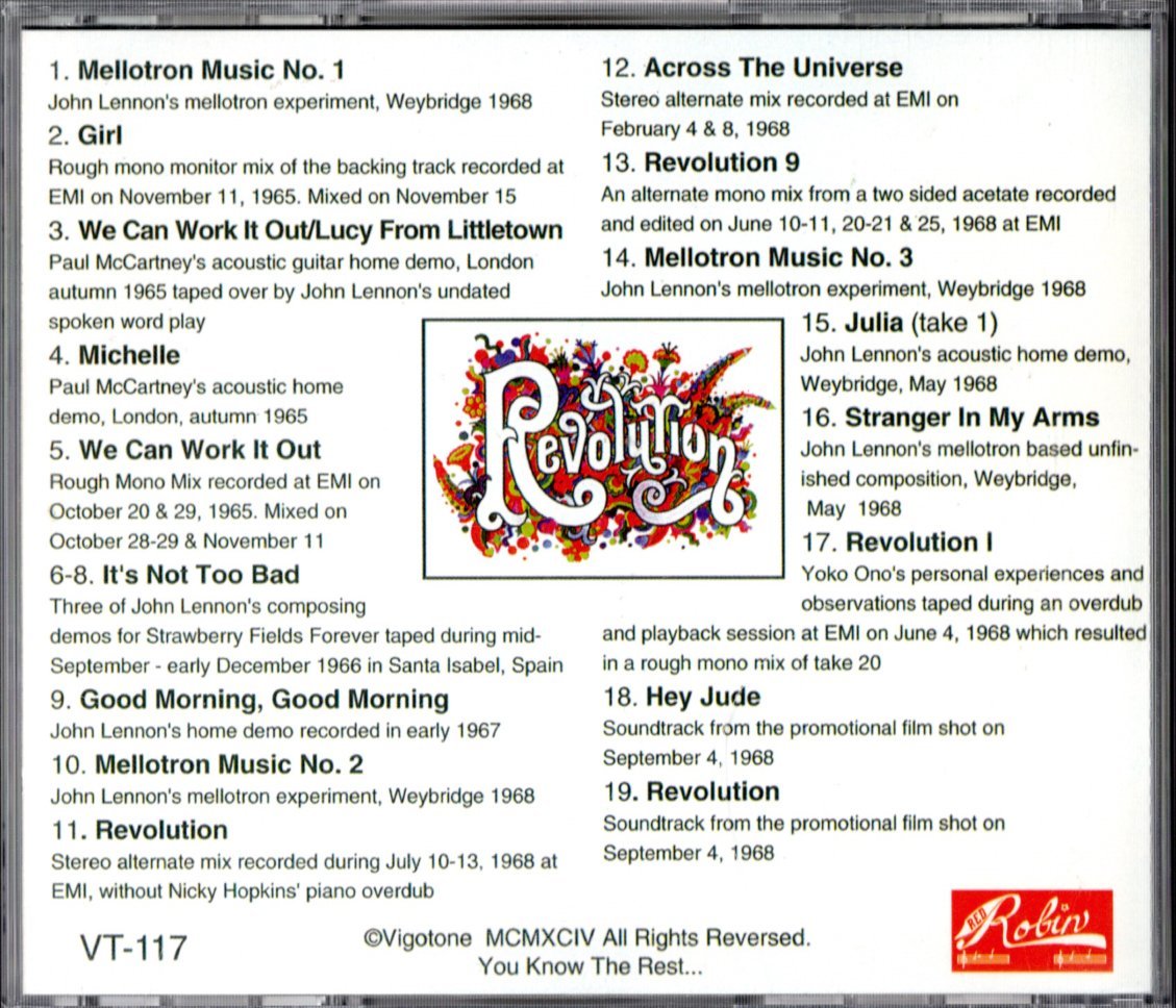 CD【Revolution （RED Robin 1995年）】Beatles ビートルズの画像3