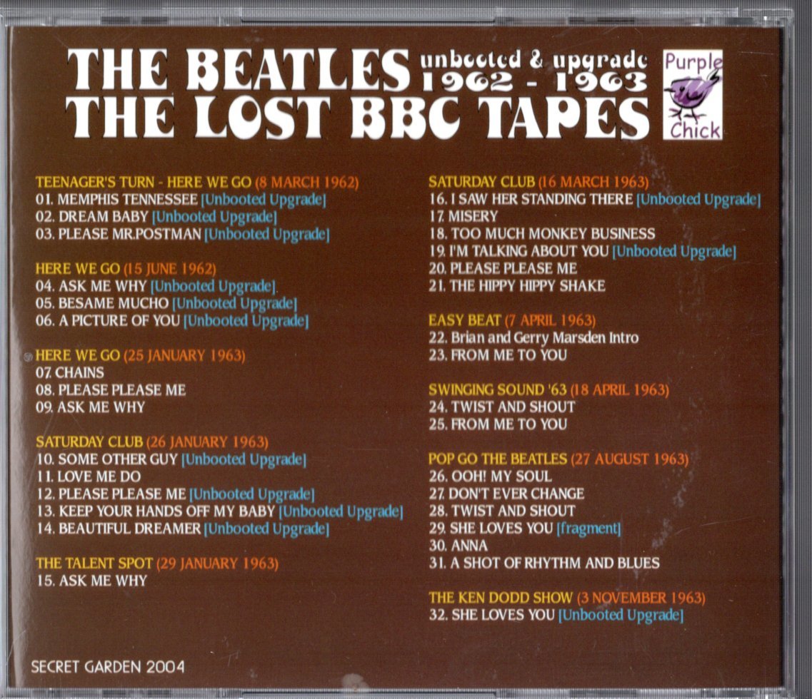 CD【LOST BBC TAPES (unbooted & upgrade 1962-1963)（2004年）】Beatles ビートルズ_画像2