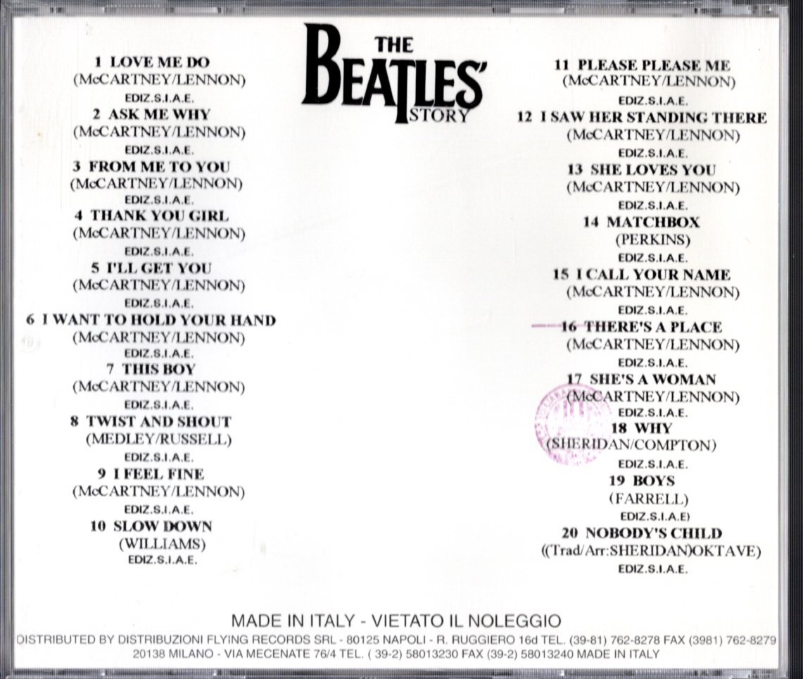 CD【THE BEATLES' STORY（Italy 1995年）】Beatles ビートルズ_画像2