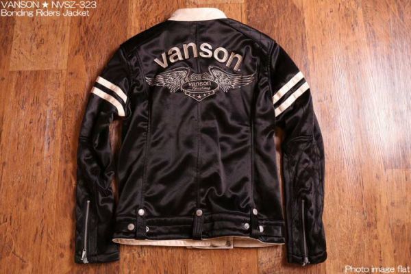 当店別注 VANSON NVSZ-323【Lサイズ】ボンディング ライダース ジャケット バイカー バンソン アメカジ_画像7