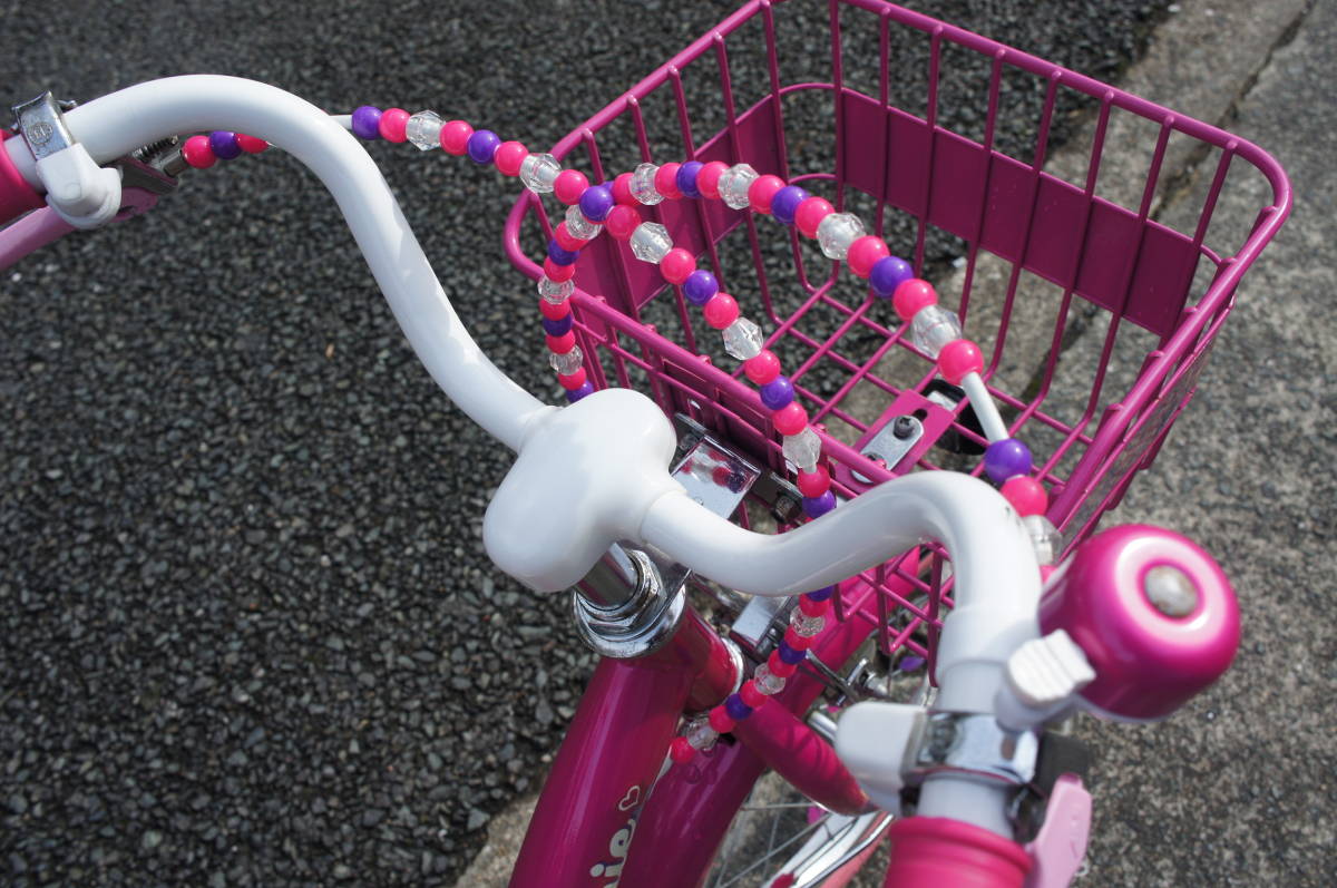 ミニーマウス ポッピンリボン16インチ　ピンク　自転車_画像9