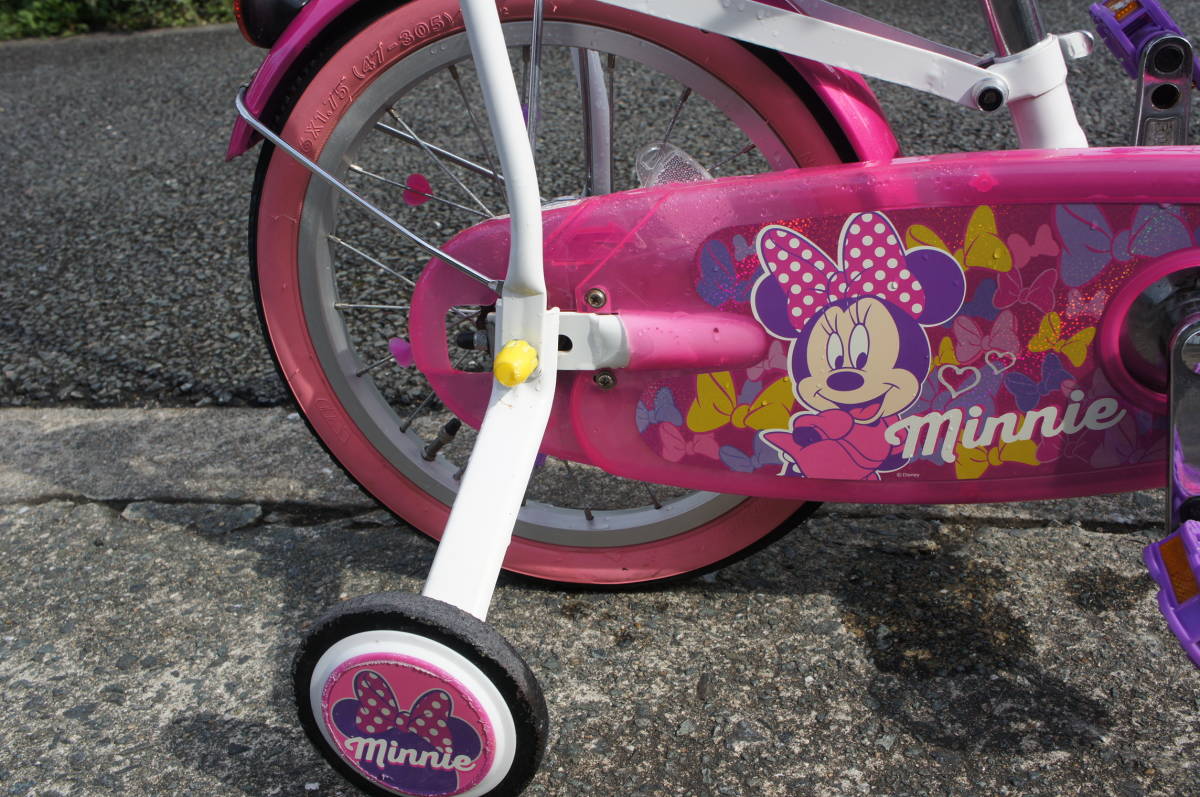 ミニーマウス ポッピンリボン16インチ　ピンク　自転車_画像6