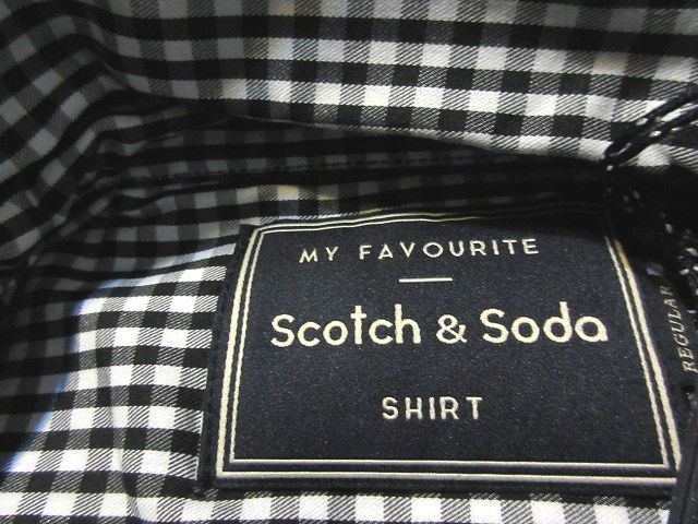本物正規(guī)◆SCOTCH&SODA スコッチ＆ソーダ◆長袖シャツ/ストレッチ■M■黒白■新品■ギンガムチェック/152152