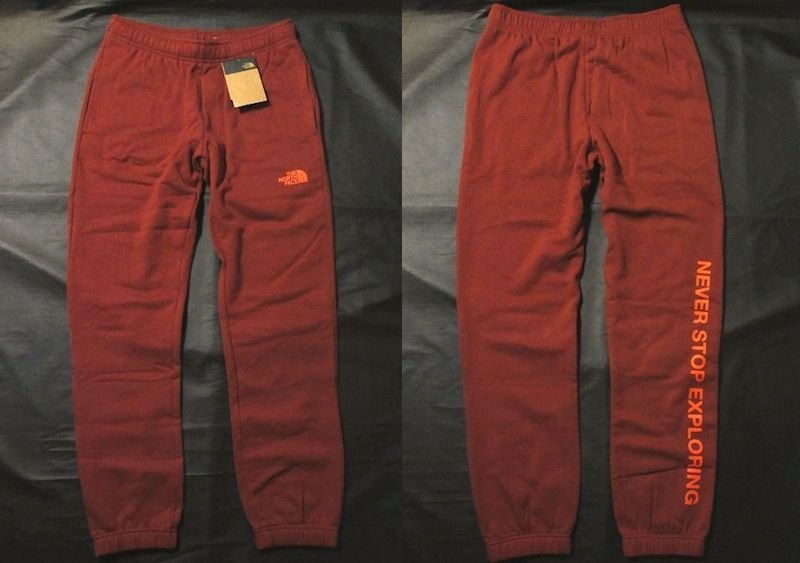本物正規◆ノースフェイス◆スウェットパンツ ジョガー BOX NSE■XL■BRICK RED れんが色■新品/アメリカ限定■BDQ/裏地起毛