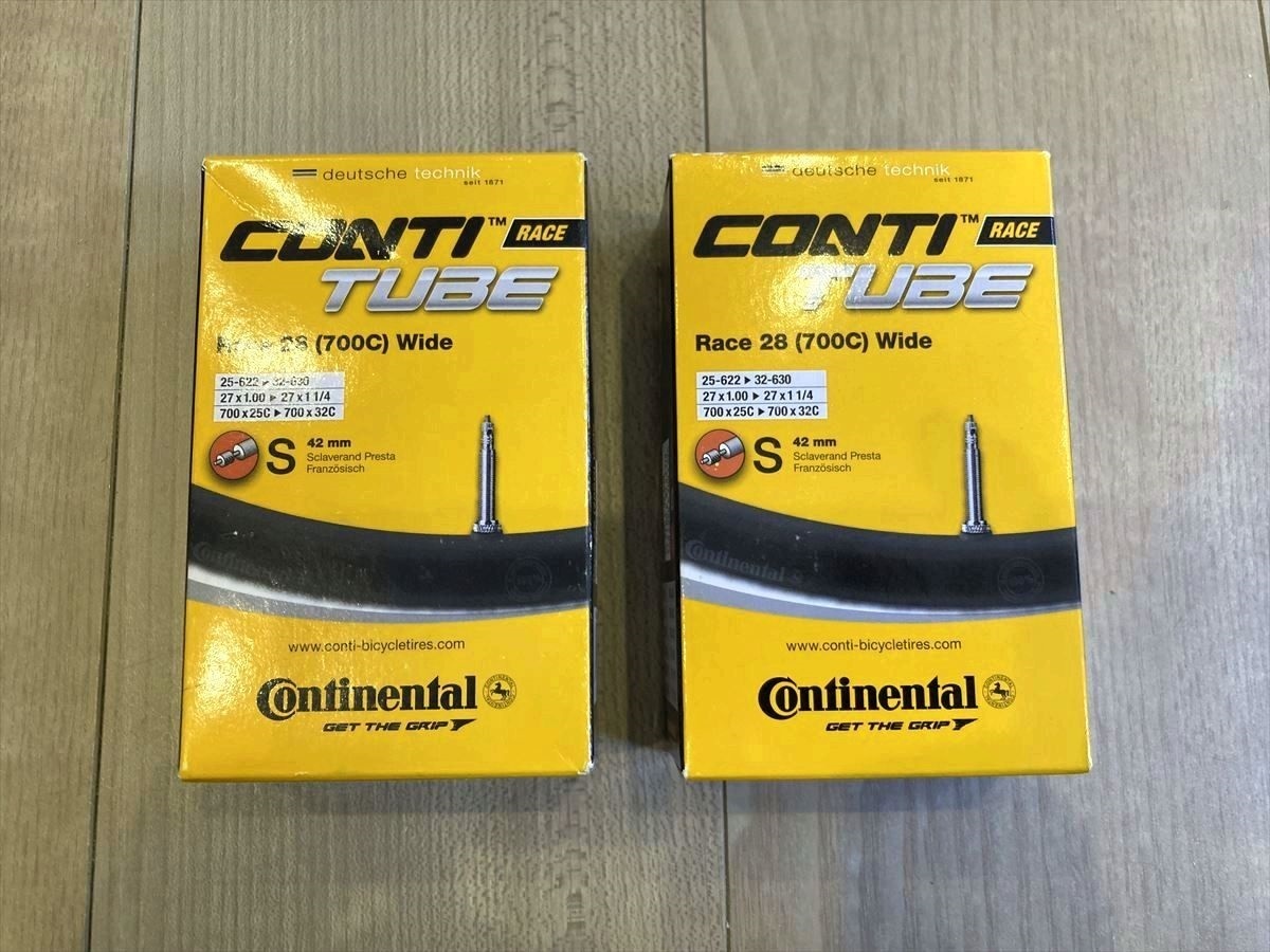 ★同梱時送料無料 未使用 2本セット Continental コンチネンタル RACE28 Wide 700×25-32C 仏式チューブ バルブ長42mm 即決の画像3