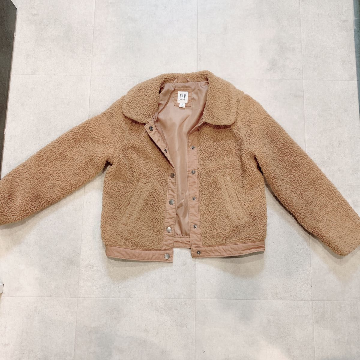 GAP kids ギャップ　キッズ　M  130 140 アウター　ベージュ ボア ジャケット