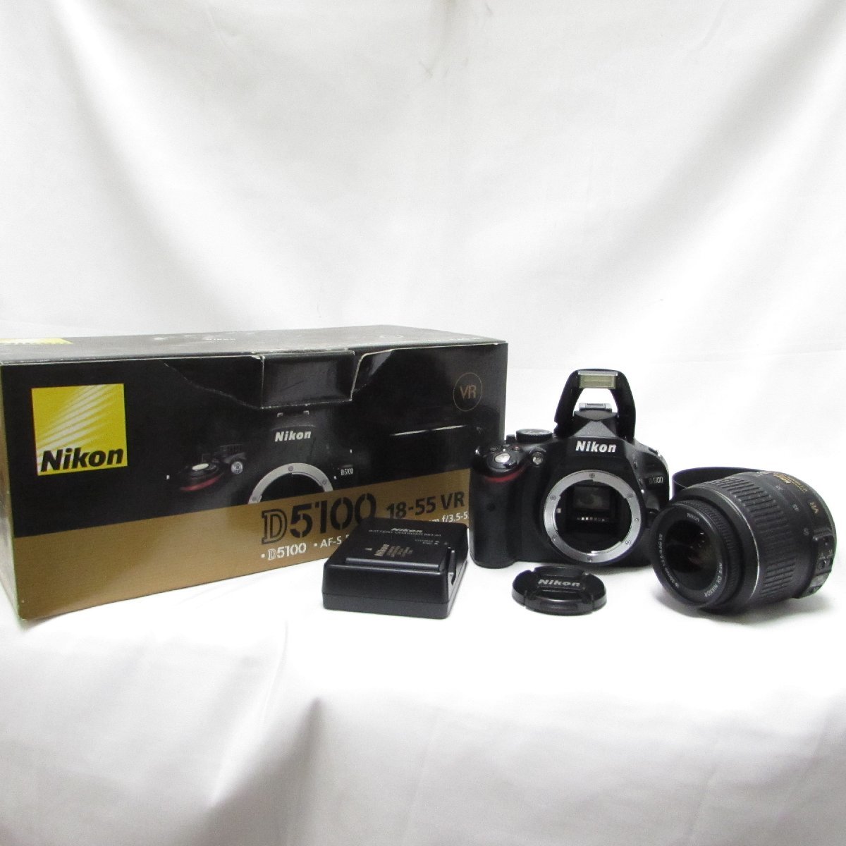 【通電OK】Nikon D5100 18-55 VR Kit レンズキット AF-S NIKKOR 3.5-5.6G DX デジタル一眼レフカメラ 元箱付 USED /2402Dの画像1