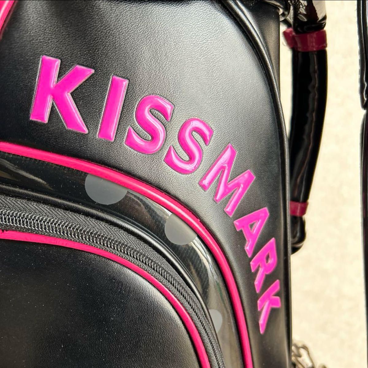 KISSMARK レディース キャディバッグ ゴルフクラブ ブラック×ピンク