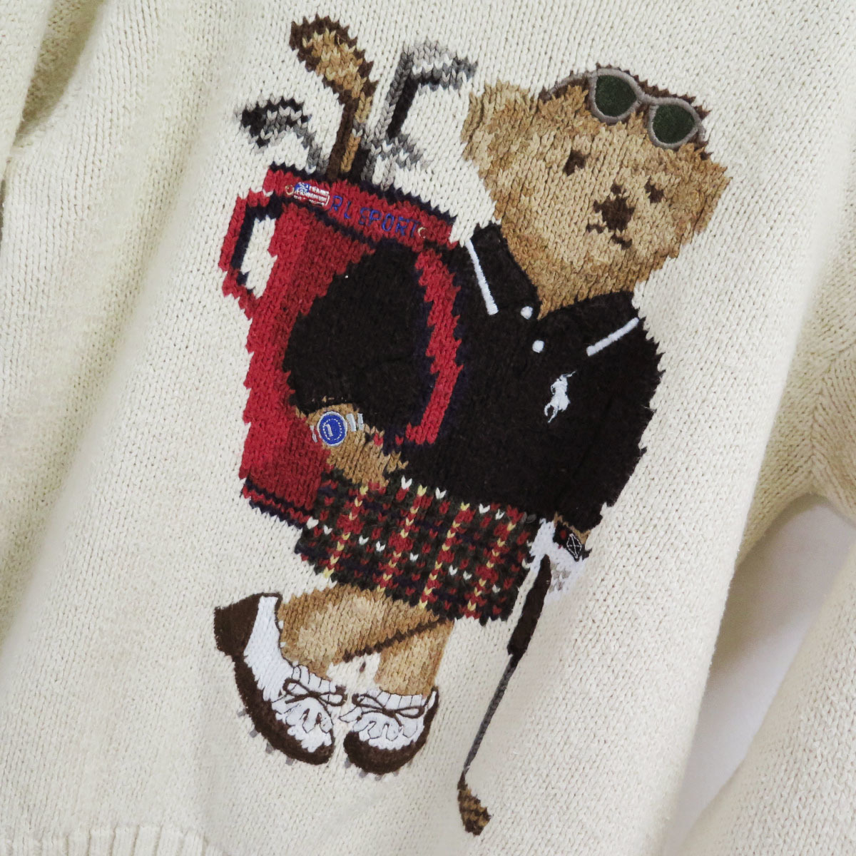 Ralph Lauren Polo Bear Knit Sweater Vintage ラルフローレン ポロベアー ニット セーター ビンテージ キッズ レディースにも_画像3