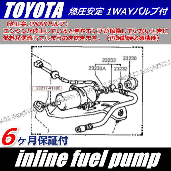 トヨタ　クレスタ　マーク２　チェイサー　燃料ポンプ　GX50　GX51　GX61　MX51　MX61　23210-45030　インライン　アウトタンク_画像3