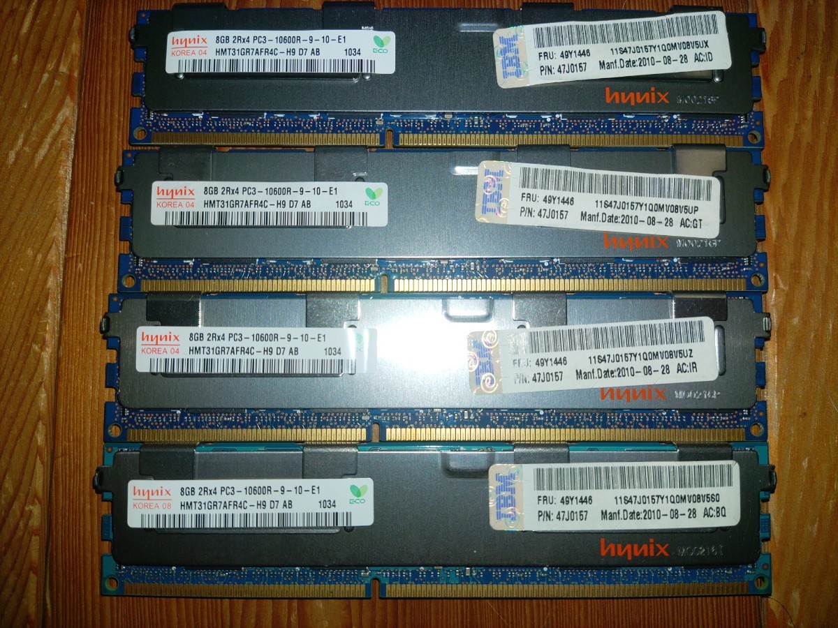 PC3-10600R 8GBx4 32GB SK Hynix HMT31GR7AFR4C-H9 ECC Registered 動作品 12_画像1