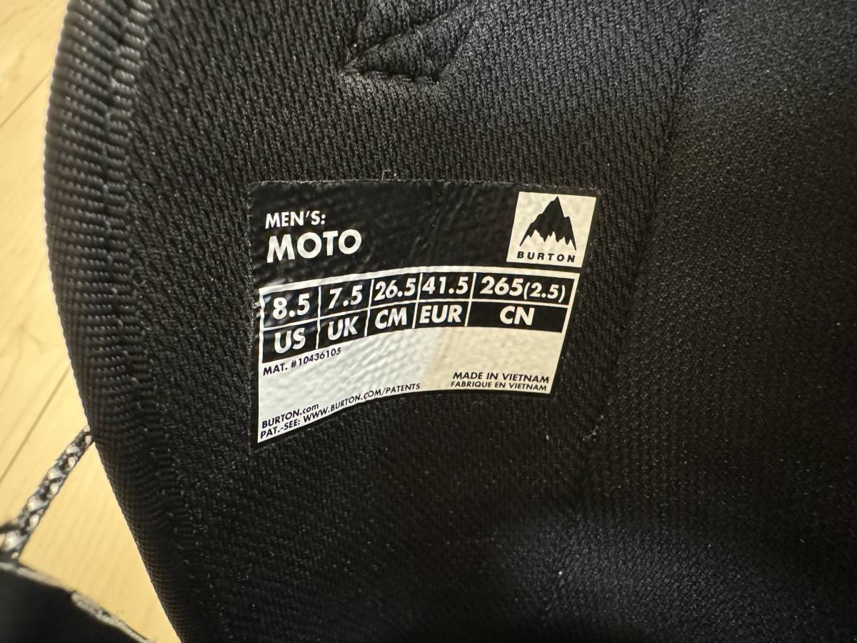 BURTON バートン ブーツ メンズ Moto モト 26.5 中古 22-23 日本正規品 美品_画像9