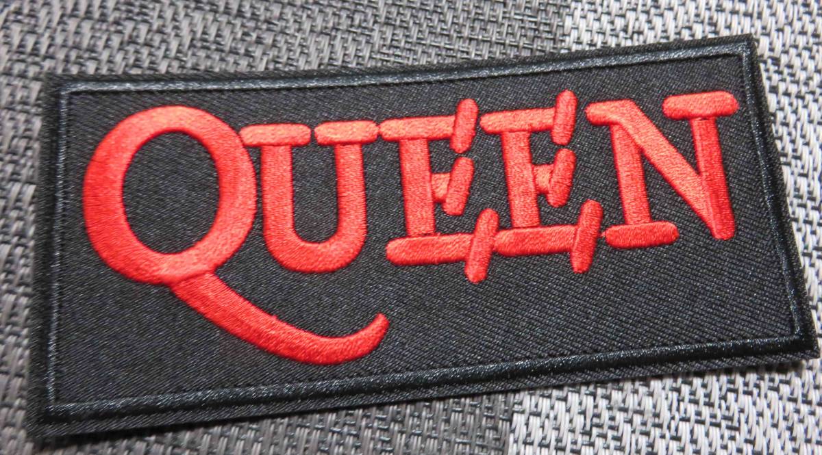 黒赤QN長方形　英語◆新品▼クイーン　Queen　英国　イギリス・ロンドン　ロックバンド　刺繍ワッペン（パッチ）激渋◆音楽　ミュージック_画像2