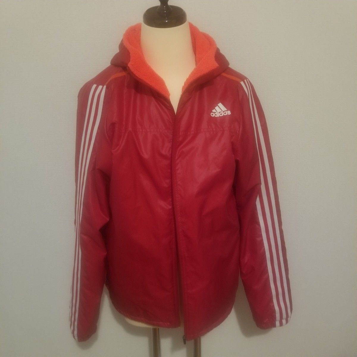 アディダス　adidas 　赤　ジャージ　パーカー　ジャケットパーカー　ウインドブレーカー　サイズ　  L　古着　希少