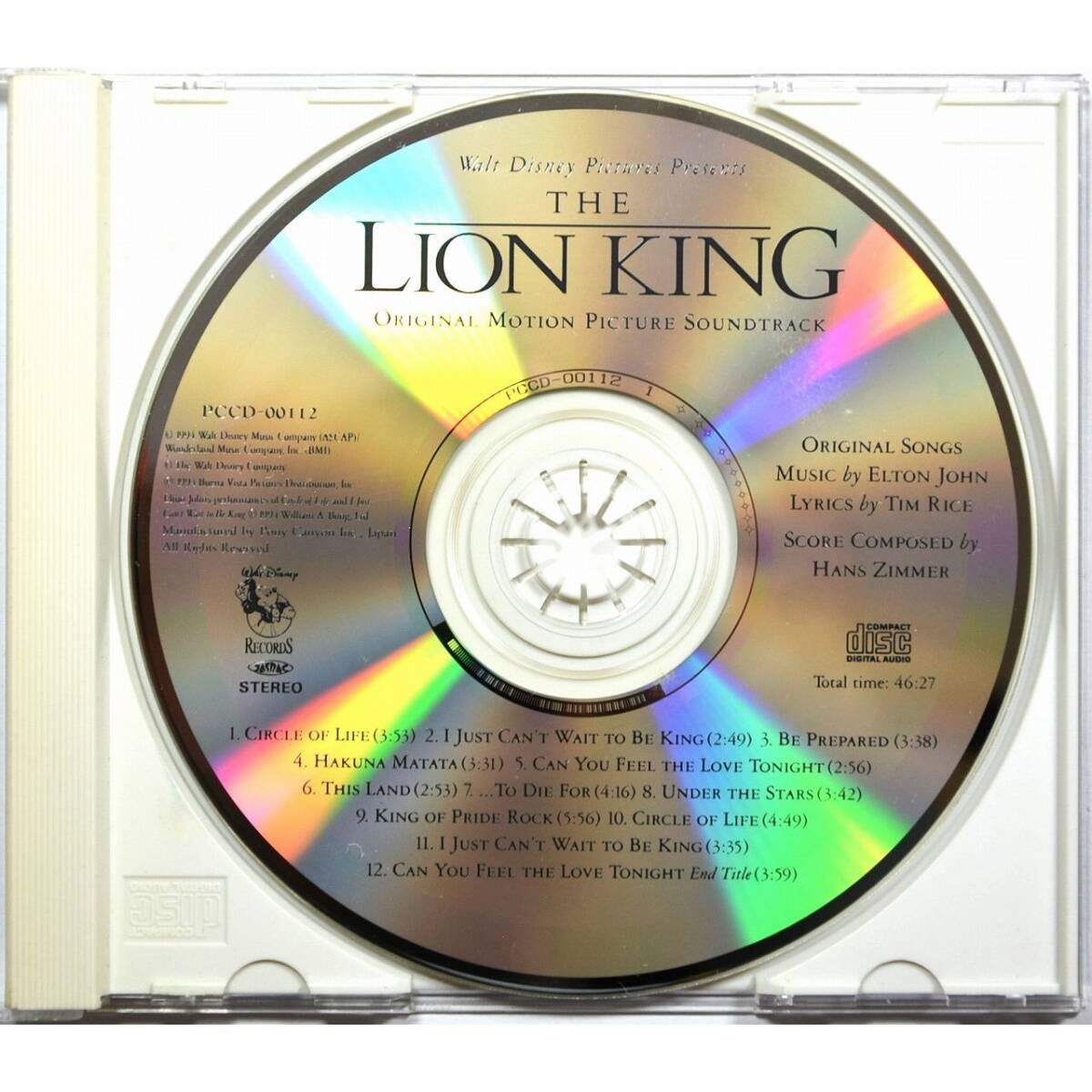  lion * King original * soundtrack * Disney anime * L ton * John / handle s*jima-* domestic record *
