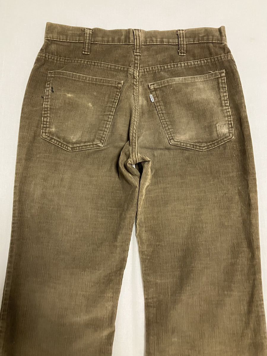 w33 684◎ 80s Levi’s リーバイス ベルボトム フレアー コーデュロイ パンツ 茶 ブーツカット ジーンズ ビンテージ 70s 517 646 USA製の画像6