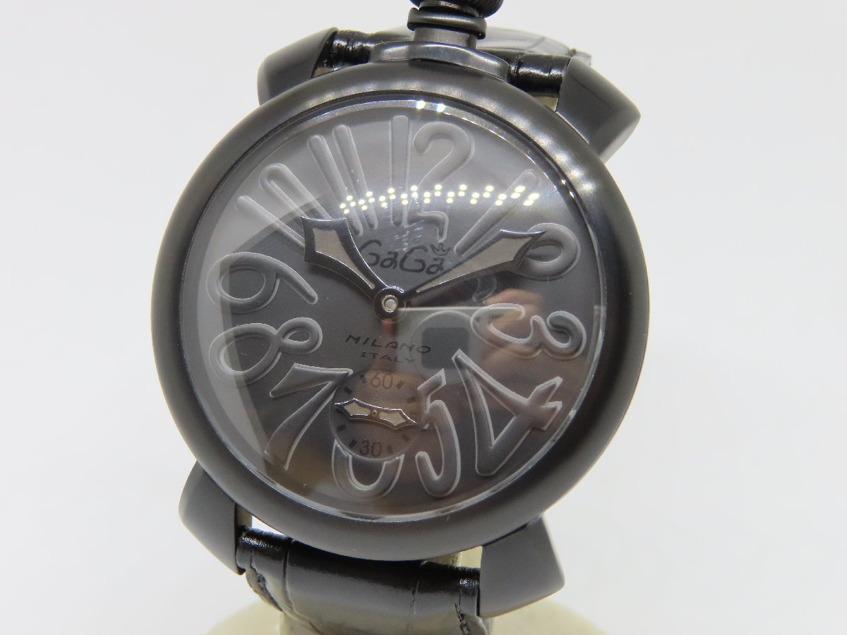 【美品】ガガミラノ マヌアーレ 48mm 5012.02S 手巻き メンズ腕時計の画像1