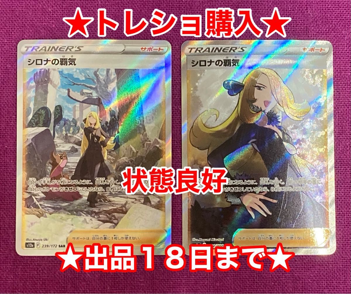 トレショ購入 状態良好 未使用保管品 ポケモンカード シロナの トレショ購入 状態良好 未使用保管品 ポケモンカード シロナの