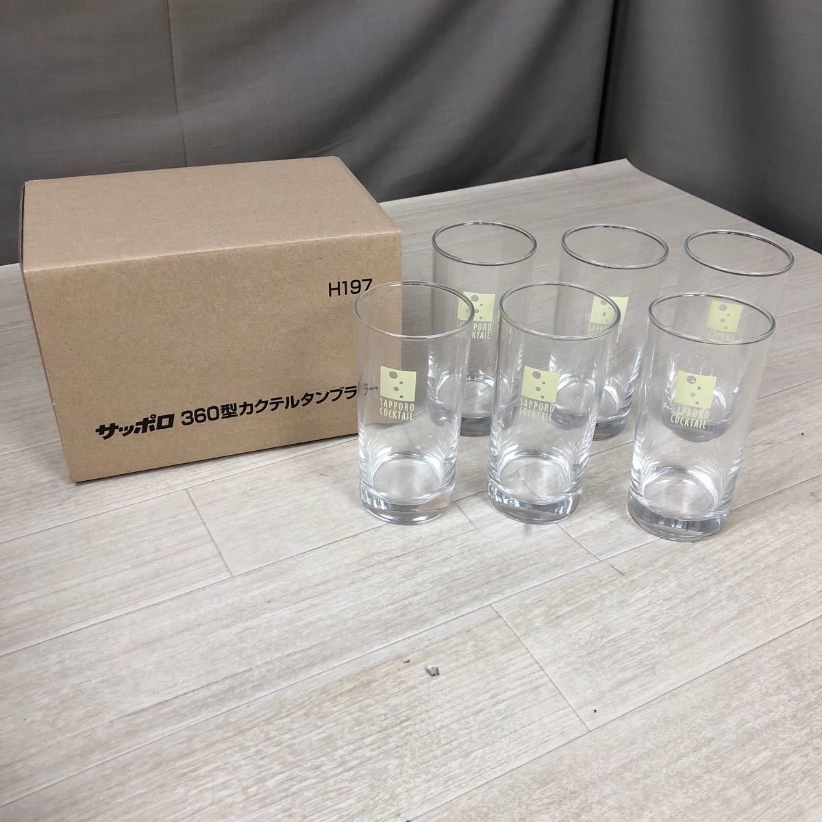 KT347] Sapporo 360 type cocktail tumbler ③ 6 piece glass gala spade 