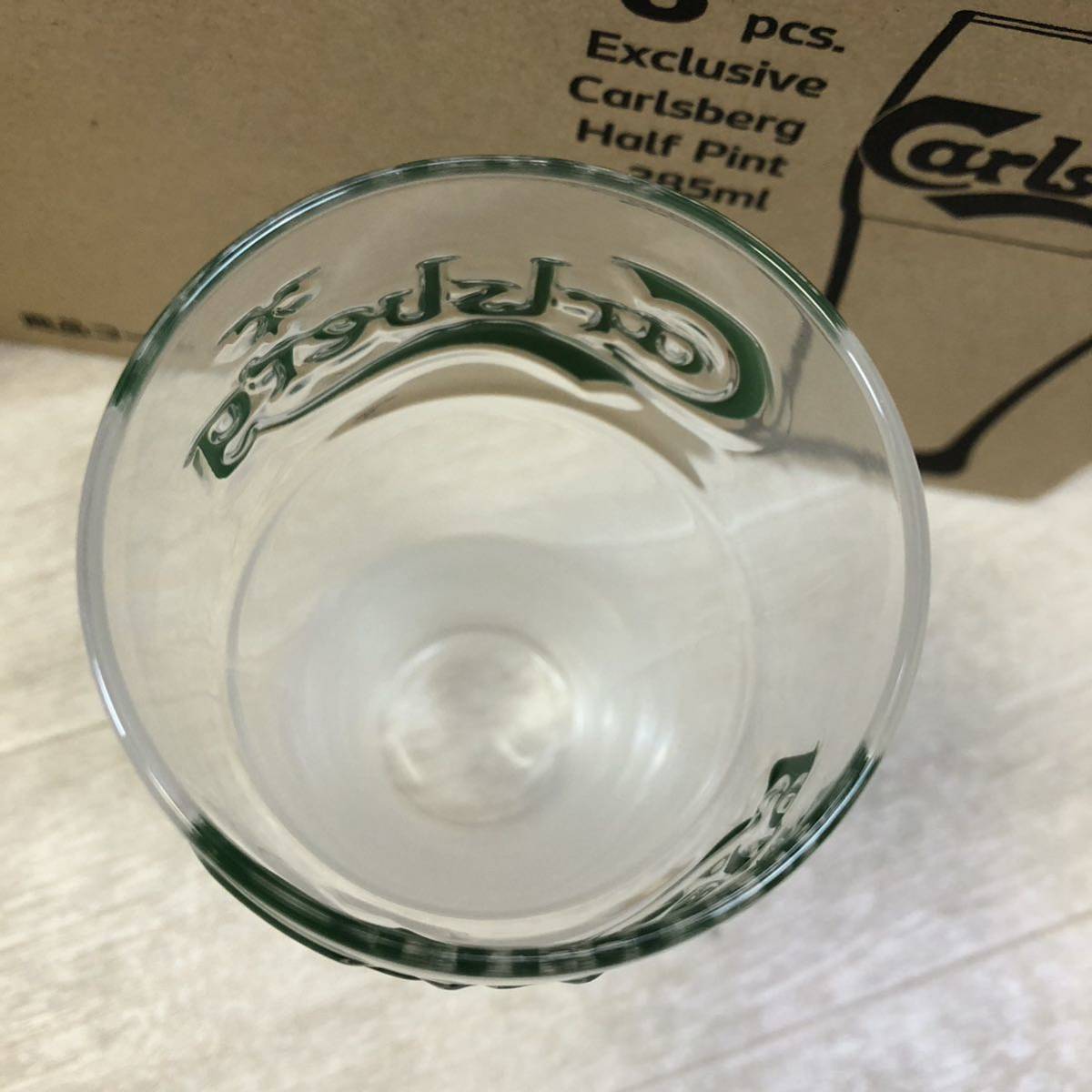 O639】カールスバーグ　エンボスハーフパイントグラス　タンブラー グラス レトロ ビアグラス ビールグラス 285ml 6個×2_画像5