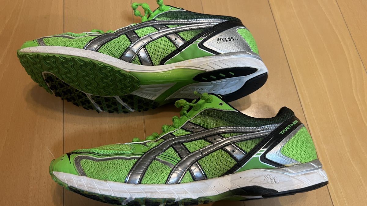 asics TARTHER ZEAL TS ターサー ジール TS ユーズド品 キャタピラン仕様の紐 26.5cm アシックス　ランニングシューズ TJR268_画像9