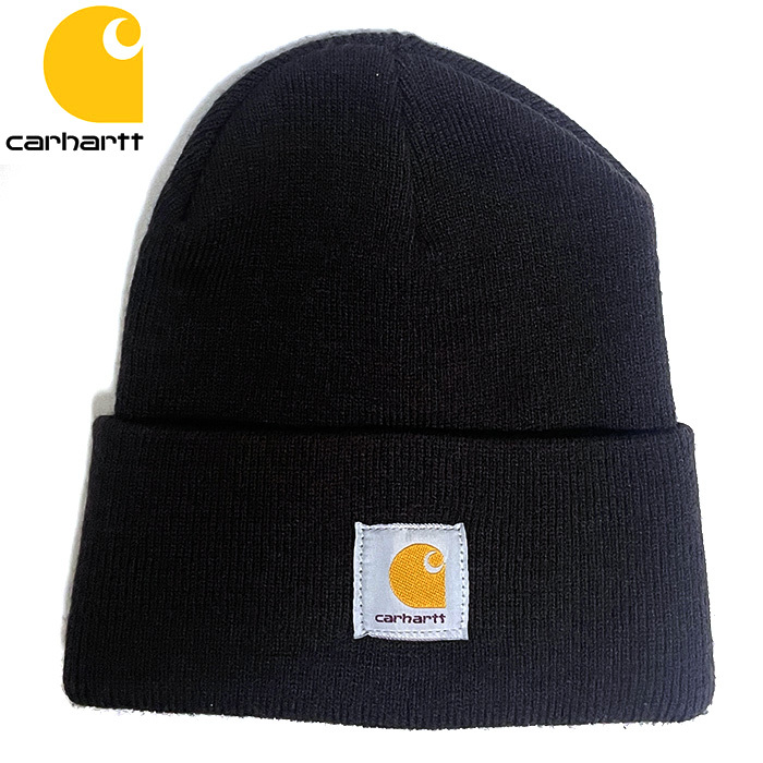 送料無料 CARHARTT カーハート ニットキャップ ダークブラウン USA製 無地 ロゴ 帽子 ワッチ キャップ ストリート アメカジ ミリタリー_画像1