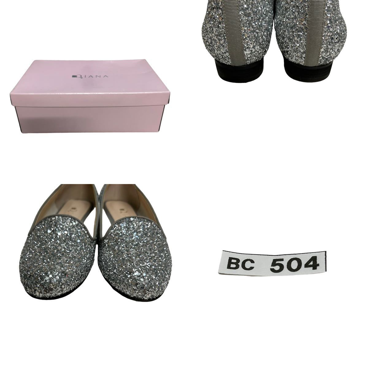 BC504B DIANA Diana женский туфли-лодочки 22.5cm серебряный ламе сделано в Японии с коробкой 