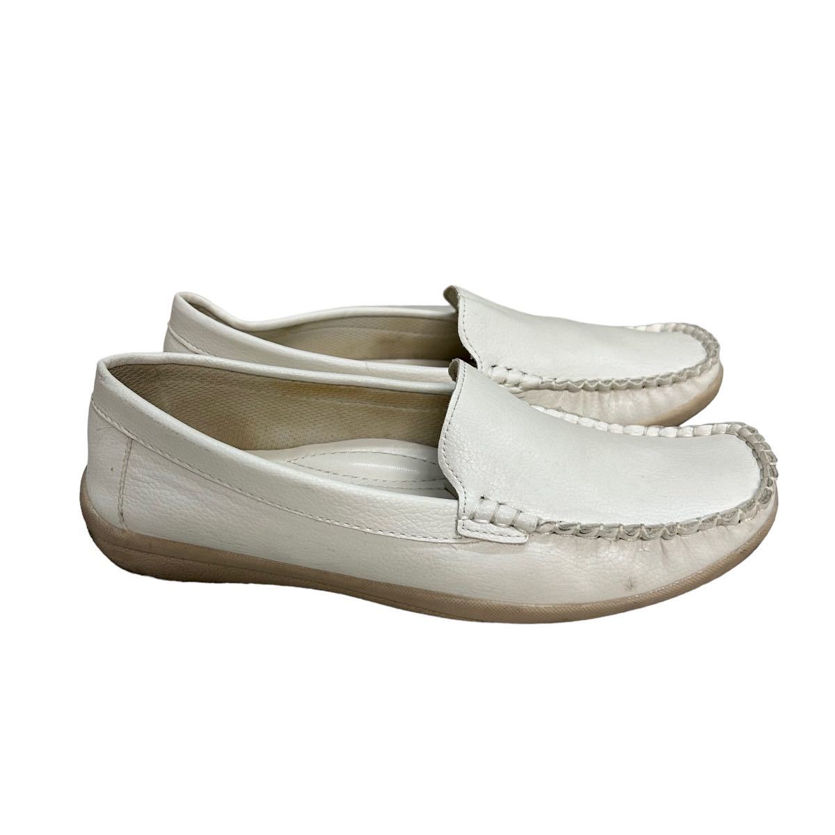 BC866 Media Femme носитель информации fem женский Loafer туфли без застежки 24cm белый кожа 