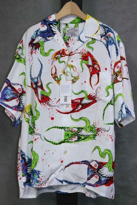 新品 WACKO MARIA (ワコマリア) NECKFACE HAWAIIAN SHIRT / Lサイズ / 半袖 / ハワイアンシャツ