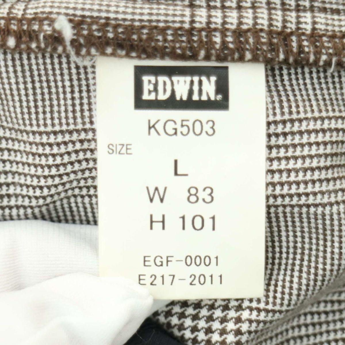 EDWIN GOLF エドウィン ゴルフ KG503 グレンチェック★ ストレッチ カーゴ スラックス パンツ Sz.L　メンズ　A4B00521_1#R_画像8